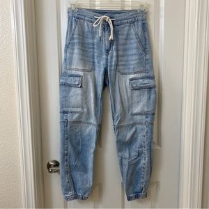 American Eagle High Waisted Cargo Denim Jogger